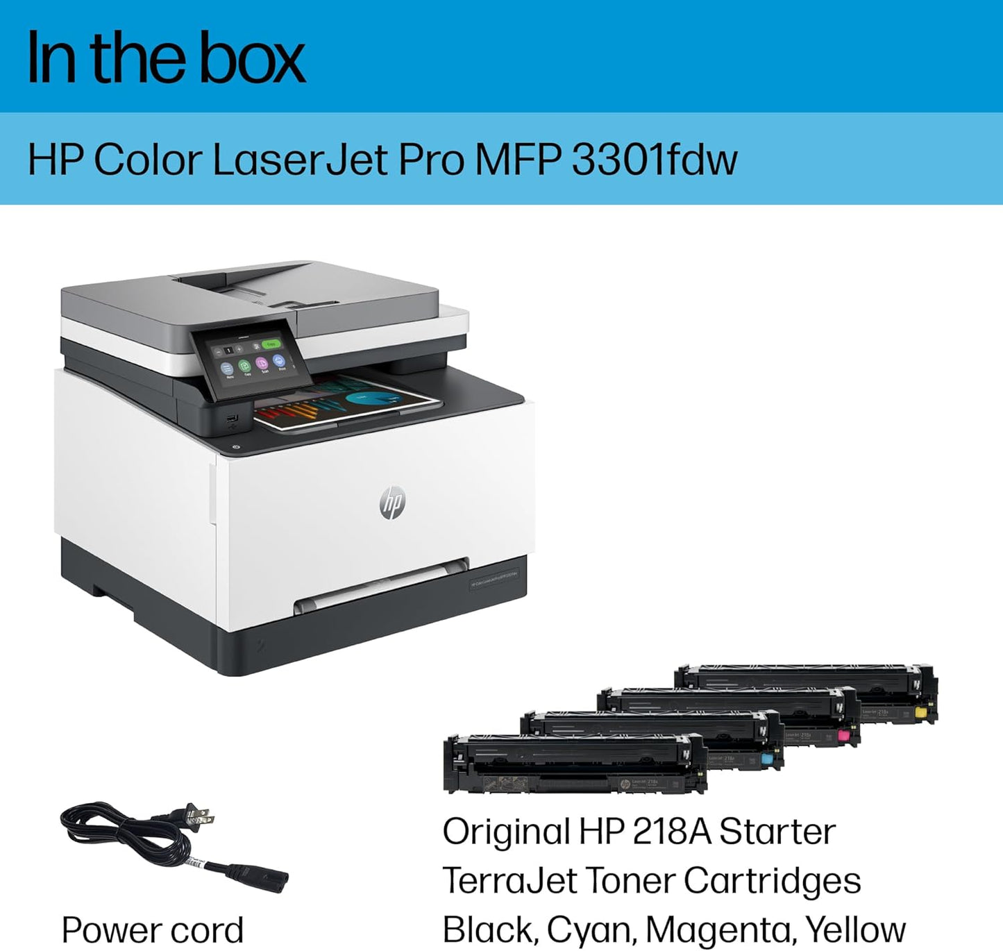 HP LaserJet Pro MFP 3301fdw Wireless All-in-One Color Laser Printer