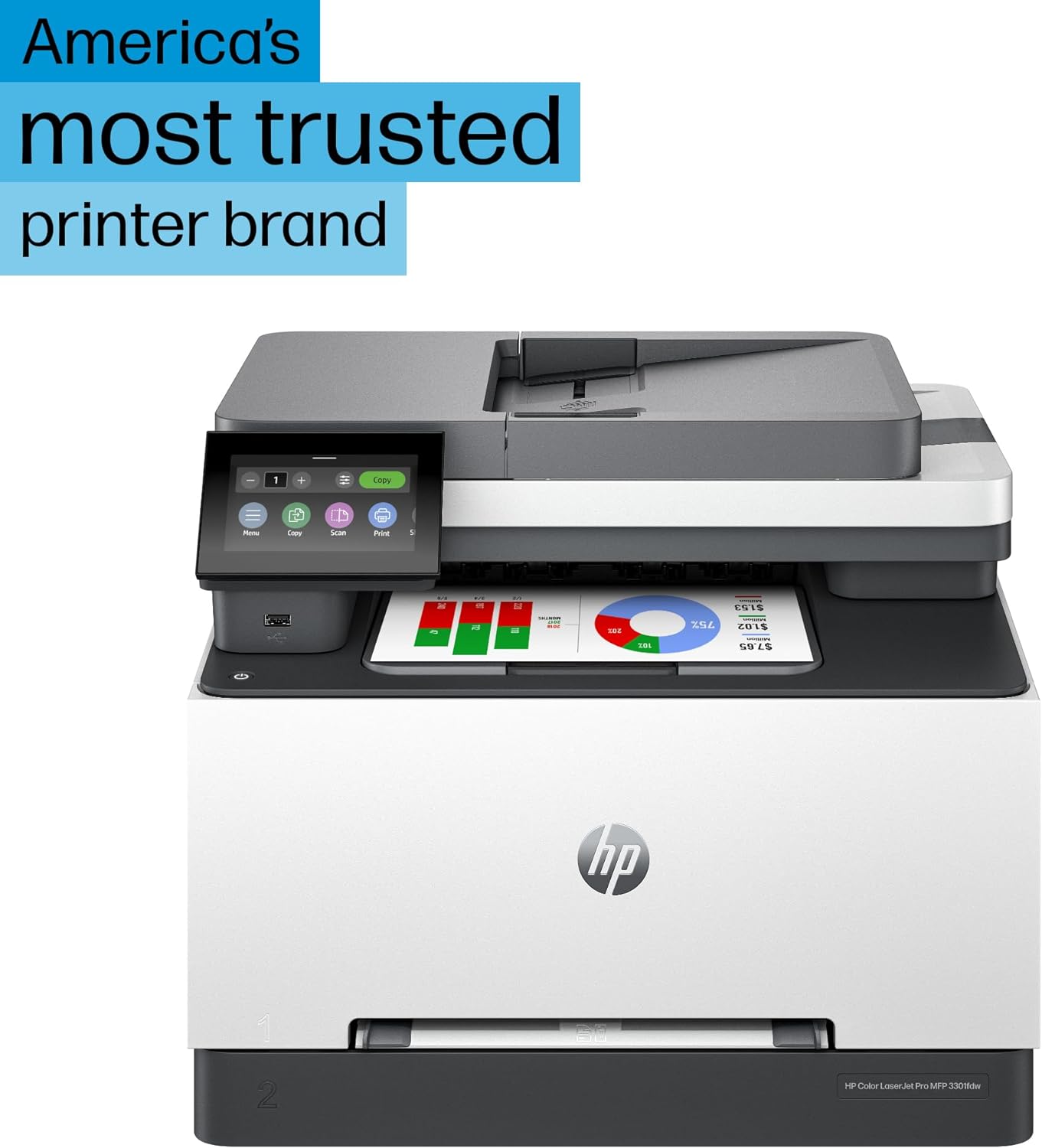 HP LaserJet Pro MFP 3301fdw Wireless All-in-One Color Laser Printer