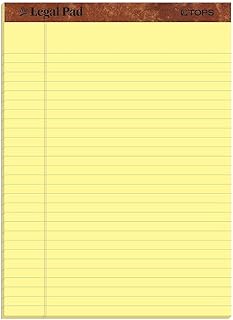 TOPS Legal Pad Notepad, 8.5" x 11.75", Wide Ruled, Canary, 50 Sheets/Pad, Dozen