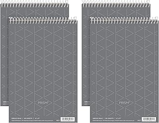 TOPS Prism Steno Pads, 6" x 9", Gregg Ruled, Gray, 80 Sheets/Pad, 4 Pads/Pack